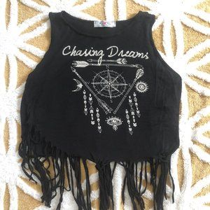 Kali Reve "Chasing Dreams" Black Flow Tank Top Sz.
